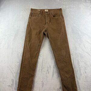 J Crew Corduroy Pants Mens 29x32 Brown 770 Straight Cords 5 Pocket Chino